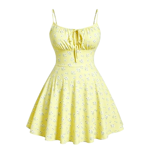 Daisy print camisole mini dress