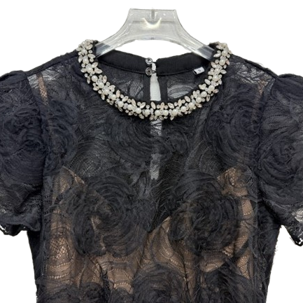 Floral lace short sleeved dress
