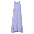 Sleeveless halter tiered ruffle pocket maxi dress
