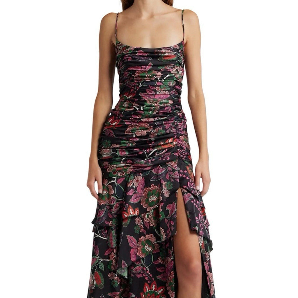 Slit halter maxi dress
